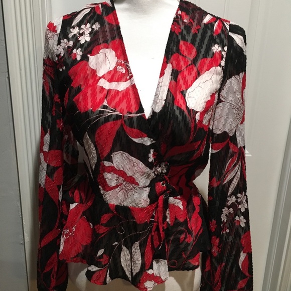 Guess Beautiful sheer long sleeve blouse. Size XS - Picture 1 of 9